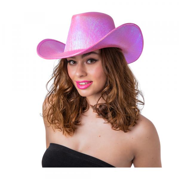 Texanischer Cowgirl Hut Rosa schillernd