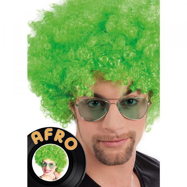 Grüne lockige Afro Perücke
