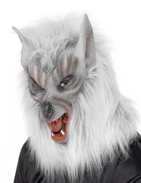 Wolf Maske Vollkopfmaske mit Fell