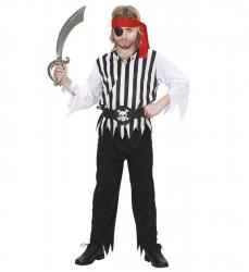 Pirat Kostüm Oberteil, Hose, Gürtel, Stirnband