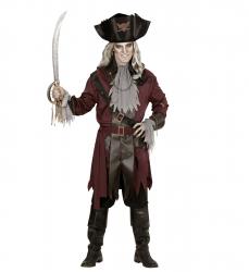 Captain Spook Piraten Kostüm Jacke mit Gürtel, Jabot, Stirnband, Hut