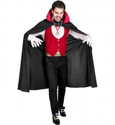 Vampir Kostüm Weste, Kummerbund, Fliege, Kette mit Medaillon, Handschuhe, Umhang