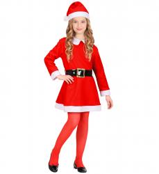 Santa Girl Kinderkostüm ​Beinhaltet: Kleid, Gürtel und Mütze.