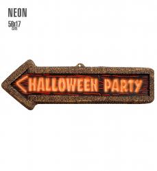 3D Neon Schild Halloween Party 56x17cm