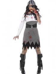 Damen Kostüm Zombie Nonne Halloween Zombiekostüm Orl 