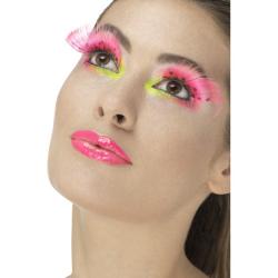 80s Polka Dot Wimpern Neon Pink - enthält Kleber