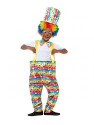 Jungen Clown Kostüm, bunt, mit Hose, Fliege und Hut