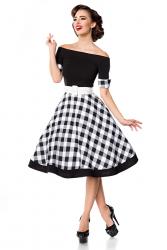 50er Schulterfreies Retro Kleid mit Tellerrock
