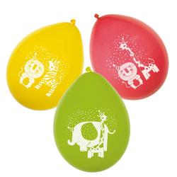 6 Latex Ballons Safari zweiseitig 25 cm
