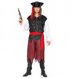 Pirat der Karibik Hemd mit Weste, Hose, Gürtel, Stirnband, Hut