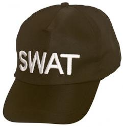 SWAT Polizist Kappe Mütze schwarz-weiss