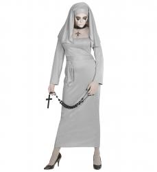 Geister Nonne Grau mit Gewand und Haube