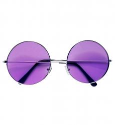 Hippie Brille mit violetten Gläsern