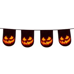 Halloween Wimpelkette 6m Gruseliger Kürbis Deko für Halloweenpartys!