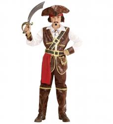 Pirat der Karibik Shirt mit Weste, Hose mit Schuhüberzieher, Gürtel, Schärpe, Hut
