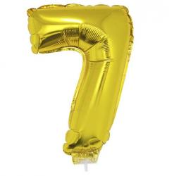 Folienballon Zahlenballon Zahl 7 in Gold 41cm