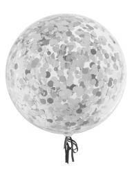 Luftballon mit silberner Konfetti Füllung Ø 46 cm