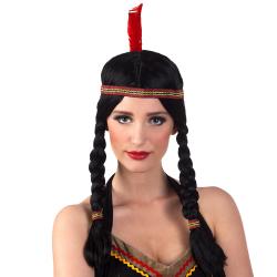 Indianer Perücke Annea mit Stirnband