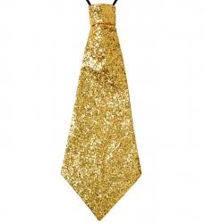 Goldene Lurex Krawatte mit Gummiband