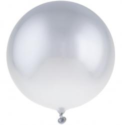 Latex Ballons 12 Stück Chrom Silber 35cm